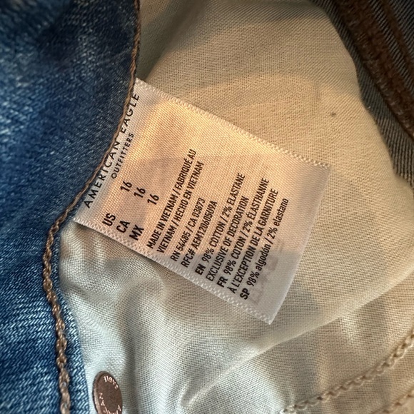 American Eagle SUPER STRETCH Jean Skirt - Size 16 - Curvy Hi-Rise Mini - Picture 4 of 4